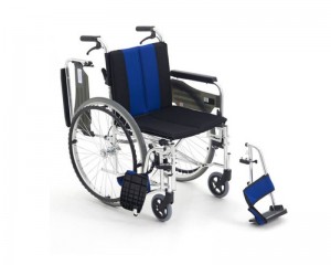 MiKi可拆式大輪手動輪椅(藍黑布)